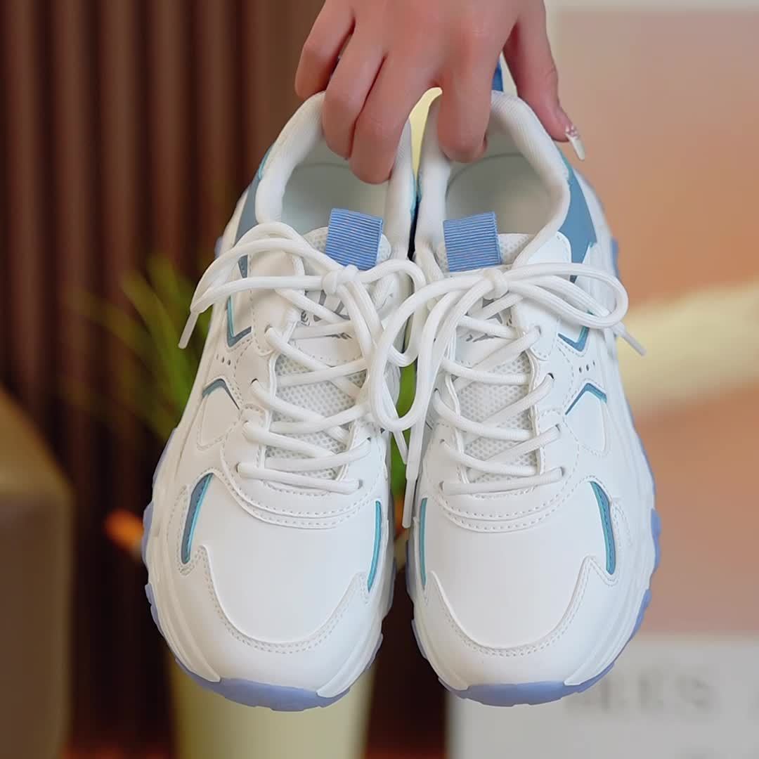 Plus Size Women's Comfortable Low Top Platform Sneakers, Casual Lace Up Outdoor Shoes