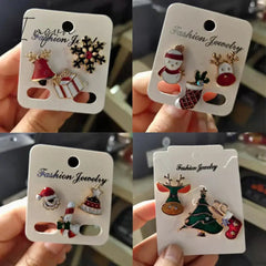 3pcs/set Christmas Gift For Women Men Brooches Enamel Pins Santa Claus Bell Elk Snowflake Xmas Tree Brooch Kids New Year Pin
