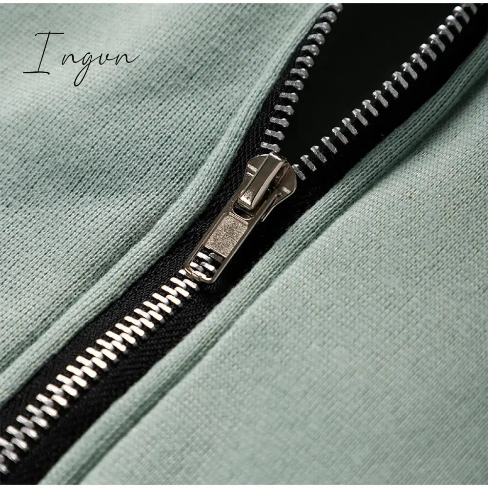 Ingvn - Women Fleece Two Piece Set Spring Winter Sports Warm Suit Casual Oversized Polo Zipper Sweatshirts And Trouser Tracksuits Set