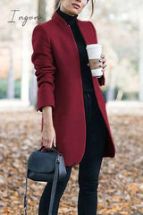 Ingvn -  Stand-up Collar Elegant Coat (6 Colors)