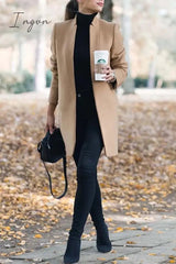 Ingvn -  Stand-up Collar Elegant Coat (6 Colors)