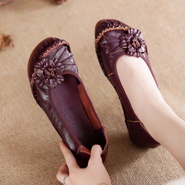 Women Genuine Leather Shoes Female Brand High Quality Comfort Flats Mom Casual Summer Shoes 2026 Fashion Oxford Flats