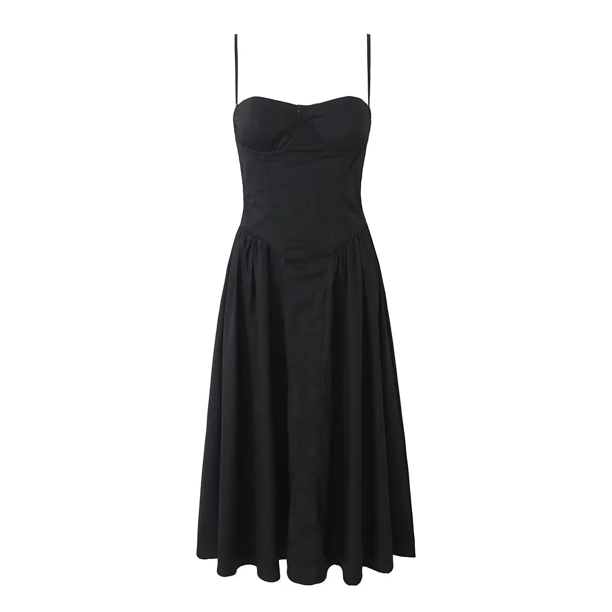 Women Sexy Spaghetti Straps Red Evening Party Dresses Pretty Girl Low Waist Flare And Flare Birthday Dresses Cotton