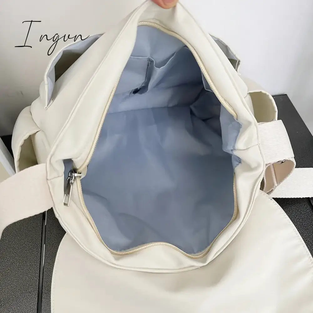 Ingvn - Women's School Messenger Bags for Women Shoulder Ladies Designer Handbag Solid Large Capacity Casual Canvas Shoulder Female Bags