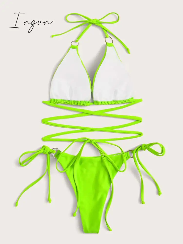 Ingvn - 2023 Trends Sexy Micro Bikini Criss Cross Swimwear Bandage Woman Swimsuit Female Thong Bikinis Set 2 Piece Women Bathing Suit Beachwear