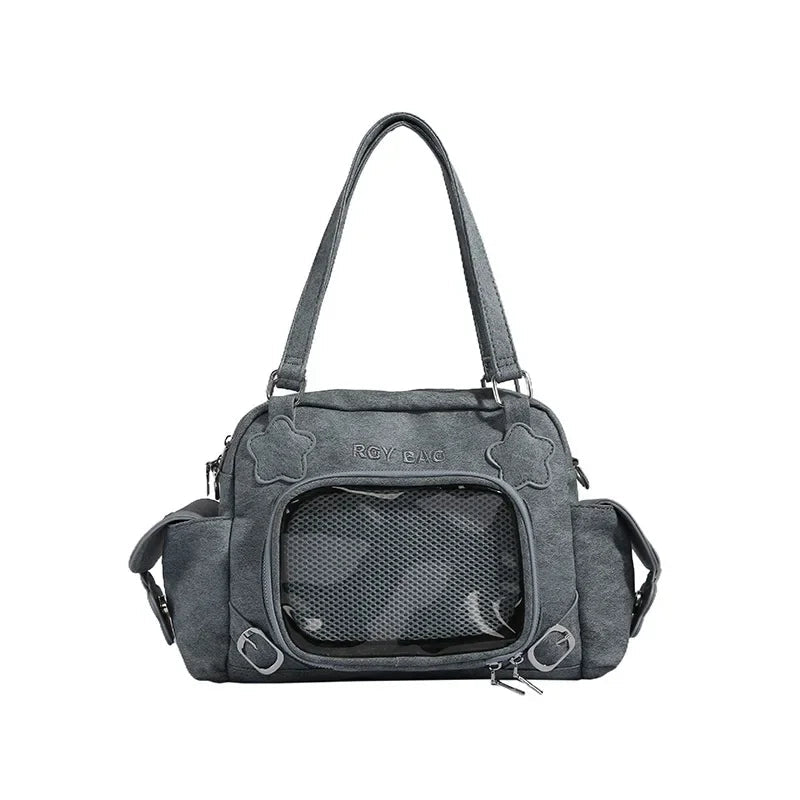 Ingvn  Pink Literary Womens Shoulder Bag Sweet Cute Casual Transparent Fashion Handbag Elegant Korean Style Female Crossbody Bag