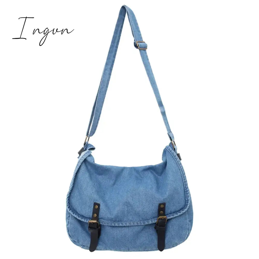 Ingvn - Denim Women's Bag 2024 New Eco Reusable Ladies Handbags Canvas Shopping Travel Shoulder Bags Unisex Jeans Crossbody Bag Shoppers