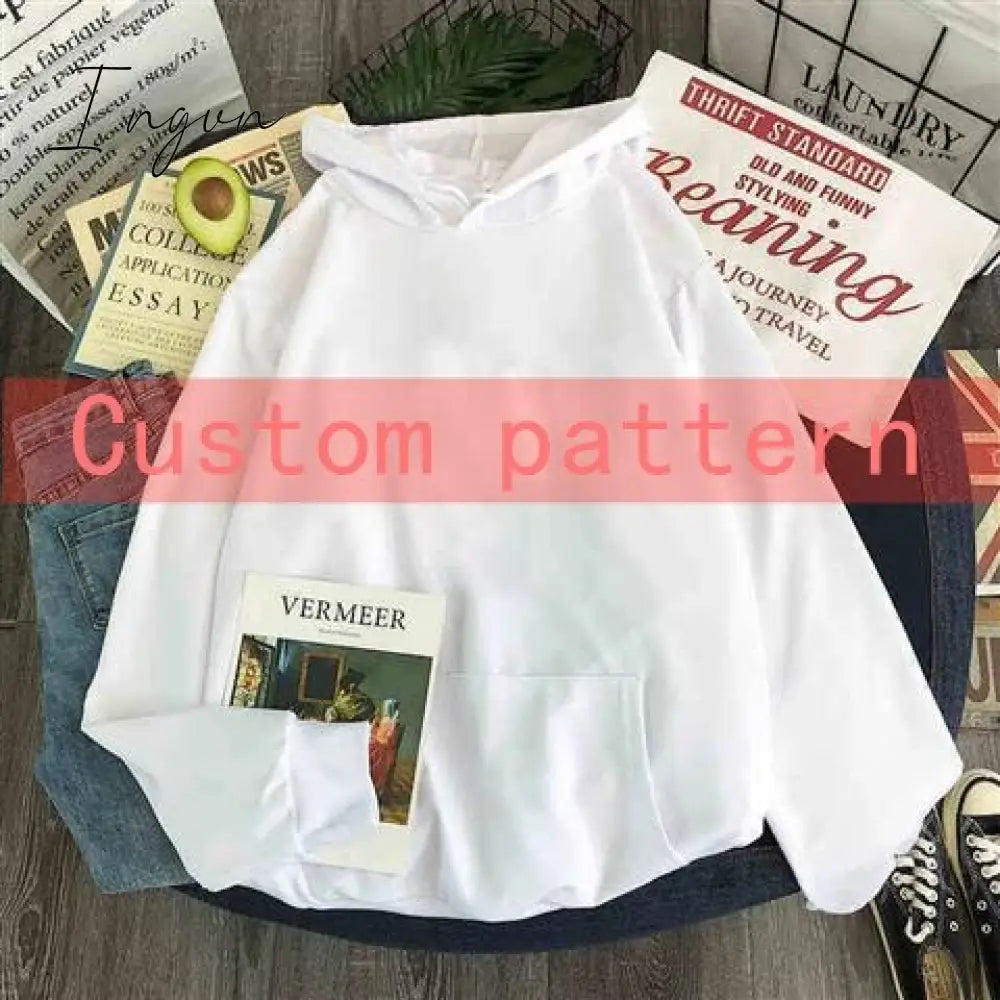 Ingvn - Retro little horns design sense oversize hooded sweater women fall/winter new loose lazy style student couple top clothes