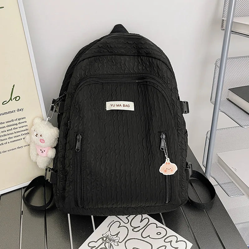 Ingvn  Women's Cute University Backpack Girls' Travel Book Backpacks Soft Girl Package Fashion Women's Casual Bag Large Capacity Pack