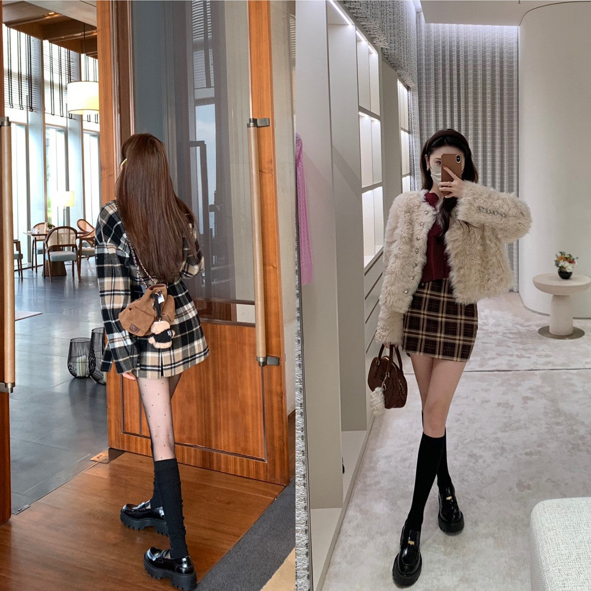 Cowhide version ~ grape mother with gas small gold coin pointed round head thick heel pedal loafers women's thick-soled small leather shoes