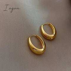 Ingvn - New Heart Zircon Hoop Earrings for Women Gold Plated Stainless Steel Drop Earrings 2023 Trend Luxury Wedding Part Jewelry Gift