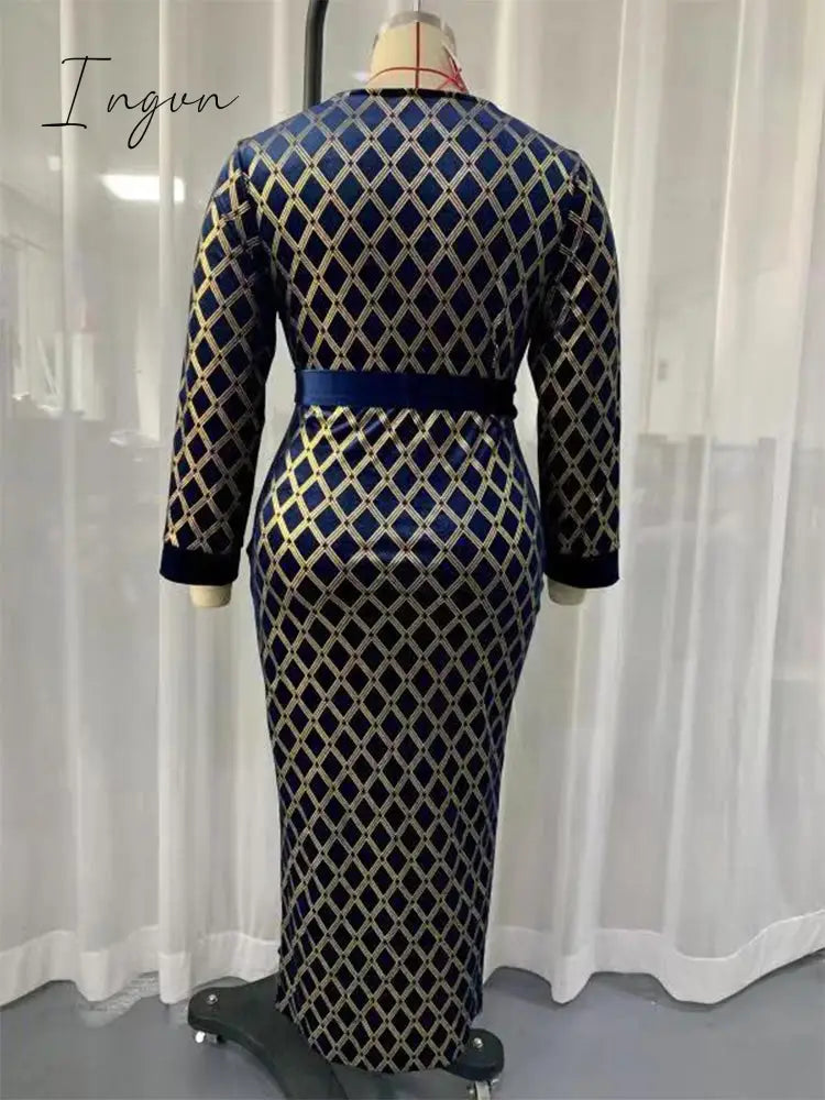 Ingvn - Plus Size Maxi Dresses Large Spring Women Oversized Long Luxury Chic Elegant Evening Party Muslim Festival Clothing