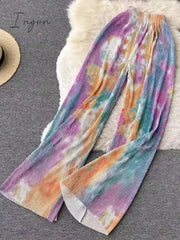 Summer Women Sexy Fashion Casual Pantsuit Halter Tanks Top Wide-Leg Loose Print Pants 2 Pieces Set Female Beach Holiday Outfits