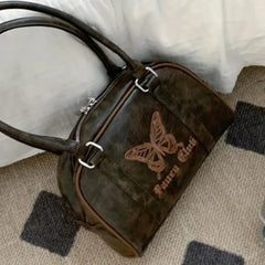 Ingvn  Vintage Y2k Womens Handbag Embroidery Butterfly Elegant Fashion Shoulder Bag Casual Harajuku Exquisite Female Boston Bag