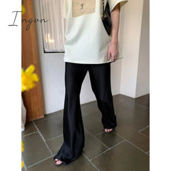 Ingvn - Satin Wide Leg Pants Long Floor Casual Pants Women's Summer