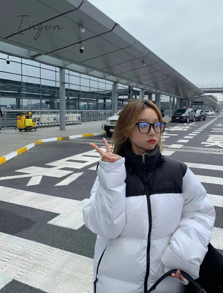 Ingvn - winter new couple outfit down jacket men's and women's trendy version of men's white duck down down jacket