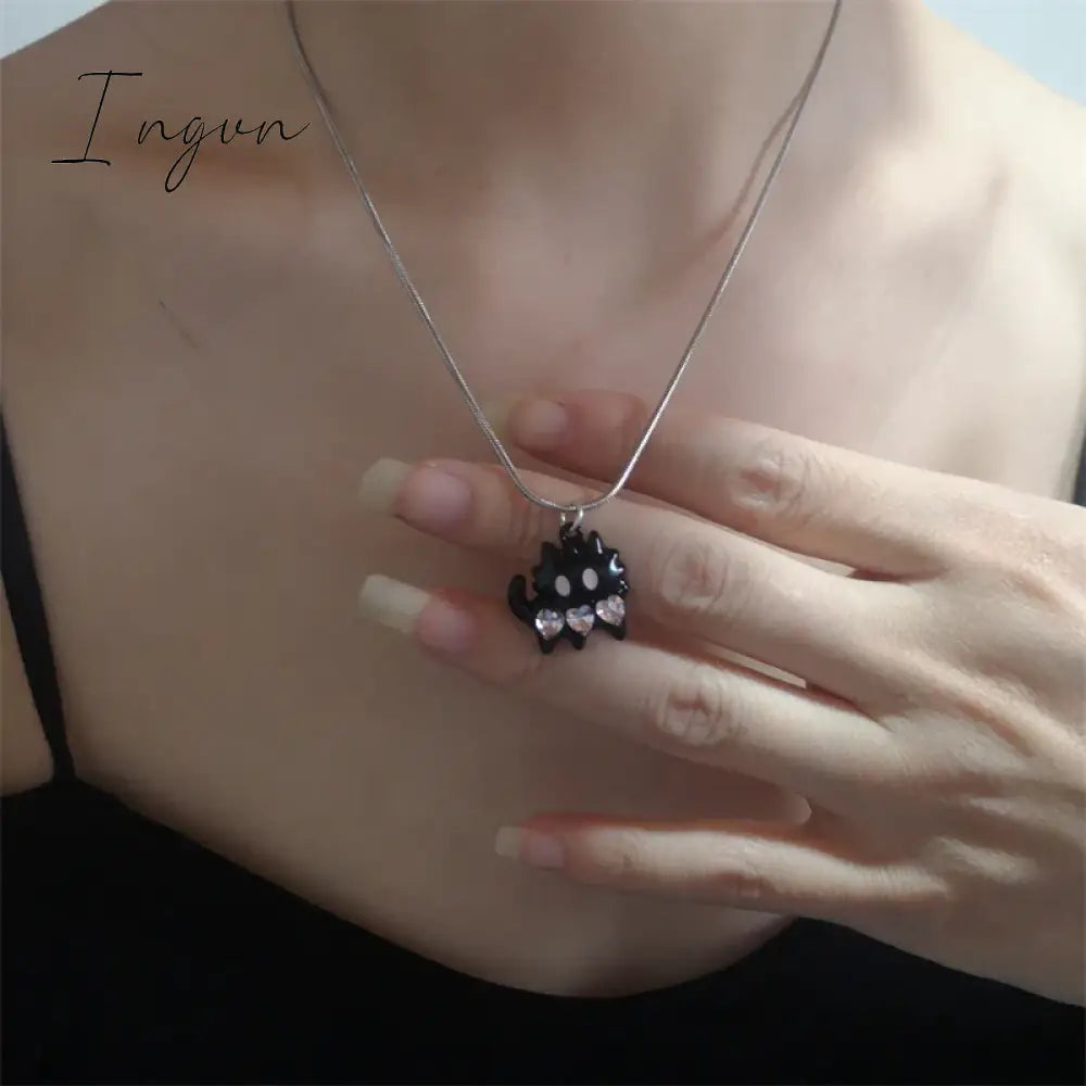 Vintage Star Red Crystal Heart Pendant Leather Rope Chain Necklace For Women Korean Fashion Collar Choker Necklace Y2K Jewelry
