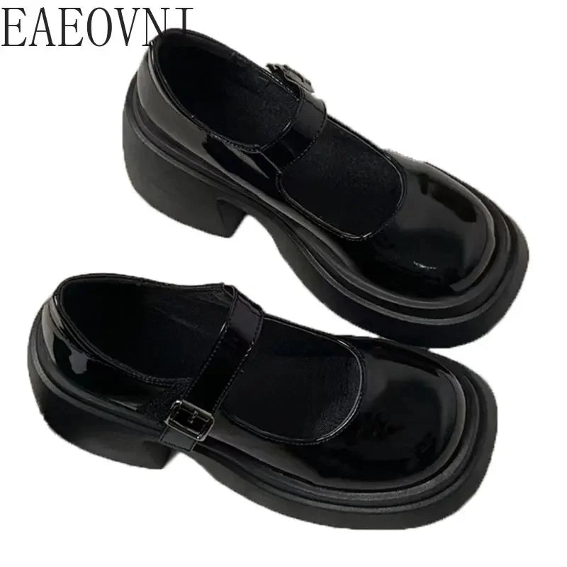 Platform Mary Jane Shoes New Women's Shoes Women Thick Heels Trendy Street Lolita Shoes Round Toe Ankle Strap  Pumps