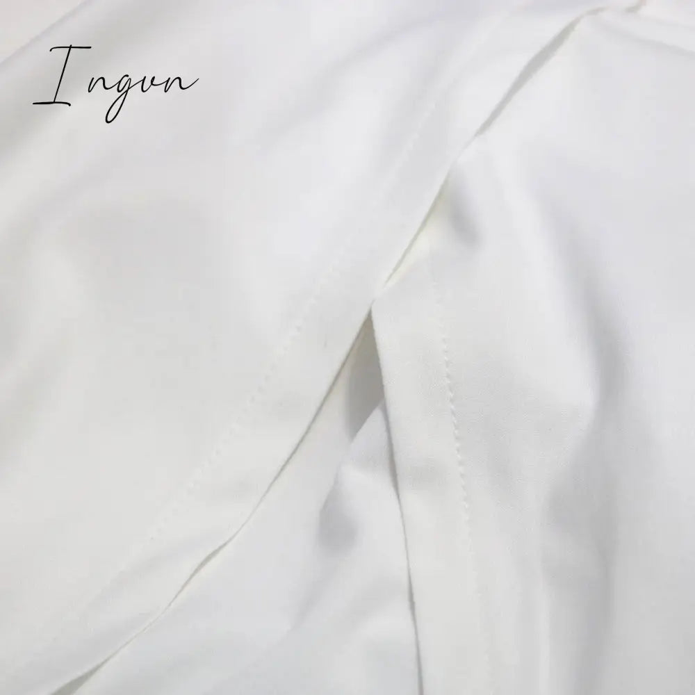 Ingvn - Women Sexy Dress Transparent Tulle with Bead Tops Patchwork Slit Party Dresses Short Sleeves Female Summer Night Date Out