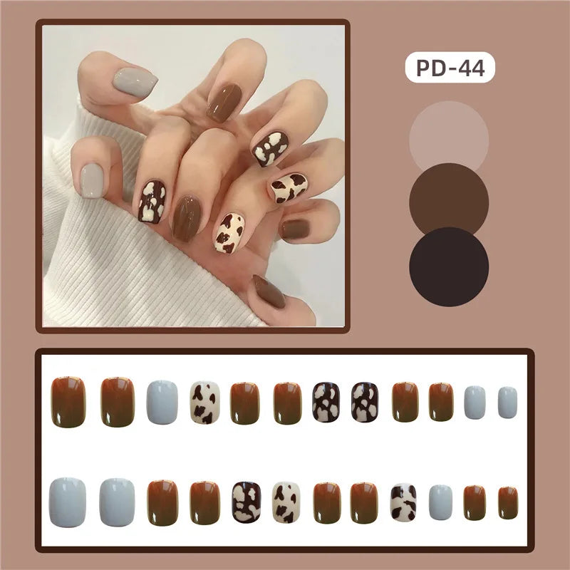 24pcs Lemon Short Wear Tips Nail False Patch Press on Nails Supplies for Professionals Artifical Fake Nails Faux Ongles Uñas
