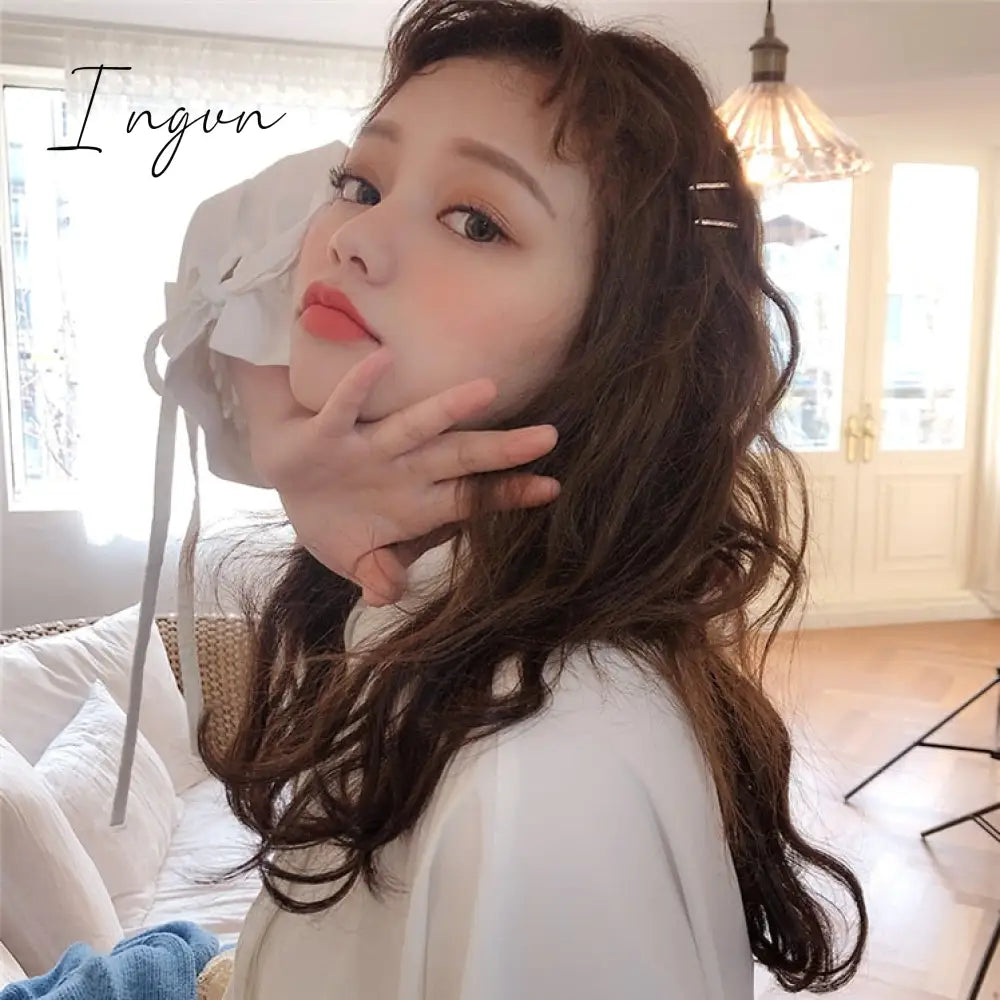 Ingvn - Women Dress Long Sleeve Spring Autumn Vintage Designer Collar Lapel Button Up Ruched Ruffles Cotton White Dresses Female Clothes