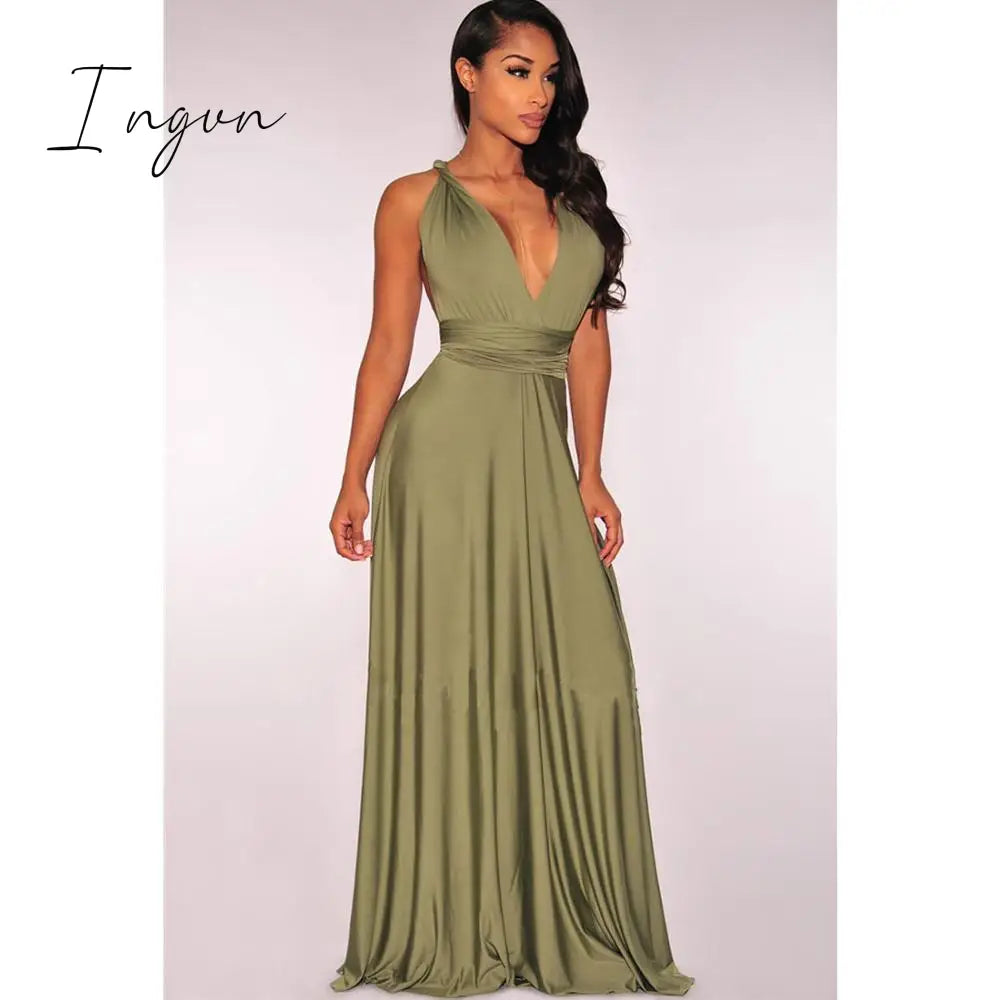 Ingvn - Sexy Women Maxi Dress Red infinity Long Dress Multiway Bridesmaids Convertible Wrap Party Dresses Robe Longue Femme Plus Size