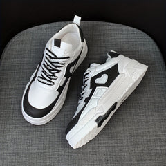 Versatile Heart Patterned Sneakers – Chic Lace-Up Colorblock, All-Season Low Top Trainers for Trendy Style