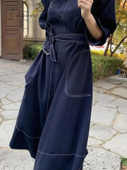 Ingvn - 2023 Spring And Autumn New Korean Dress Female Fashion Temperament Loose Thin Medium And Long Windbreaker Coat Fashion Vestido