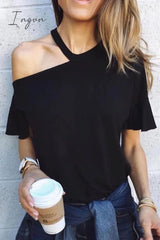 Ingvn - Casual Dew Shoulder T-shirt