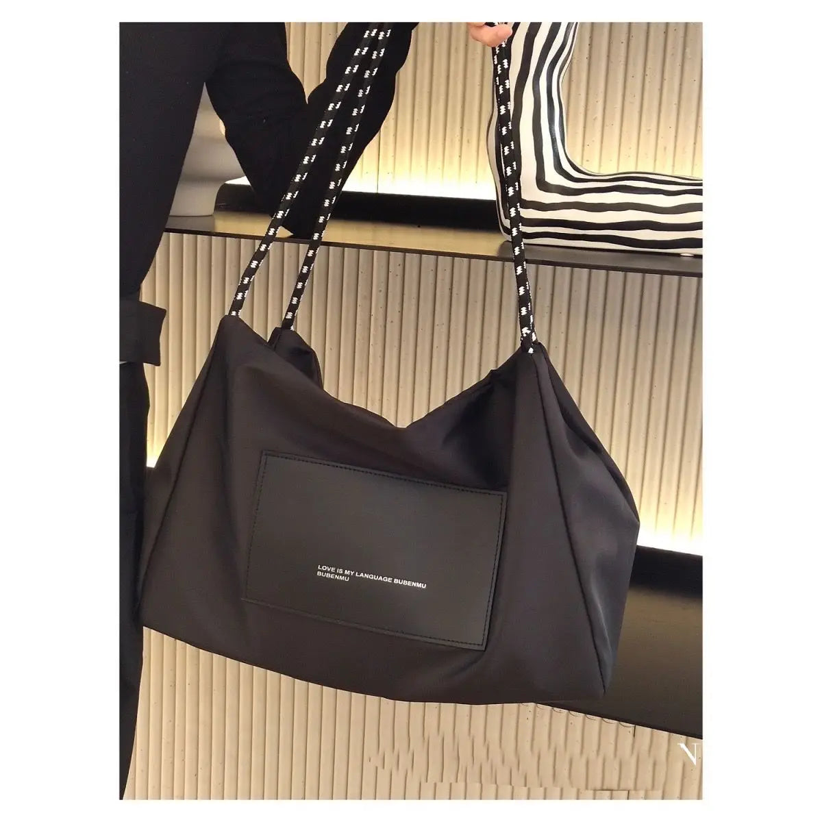 INGVN  Trendy High-capacity Simple Japanese Gym Bag Vintage All Match Y2k Aesthetic Women's Handbags Korean Casual Sports Shoulder Bags