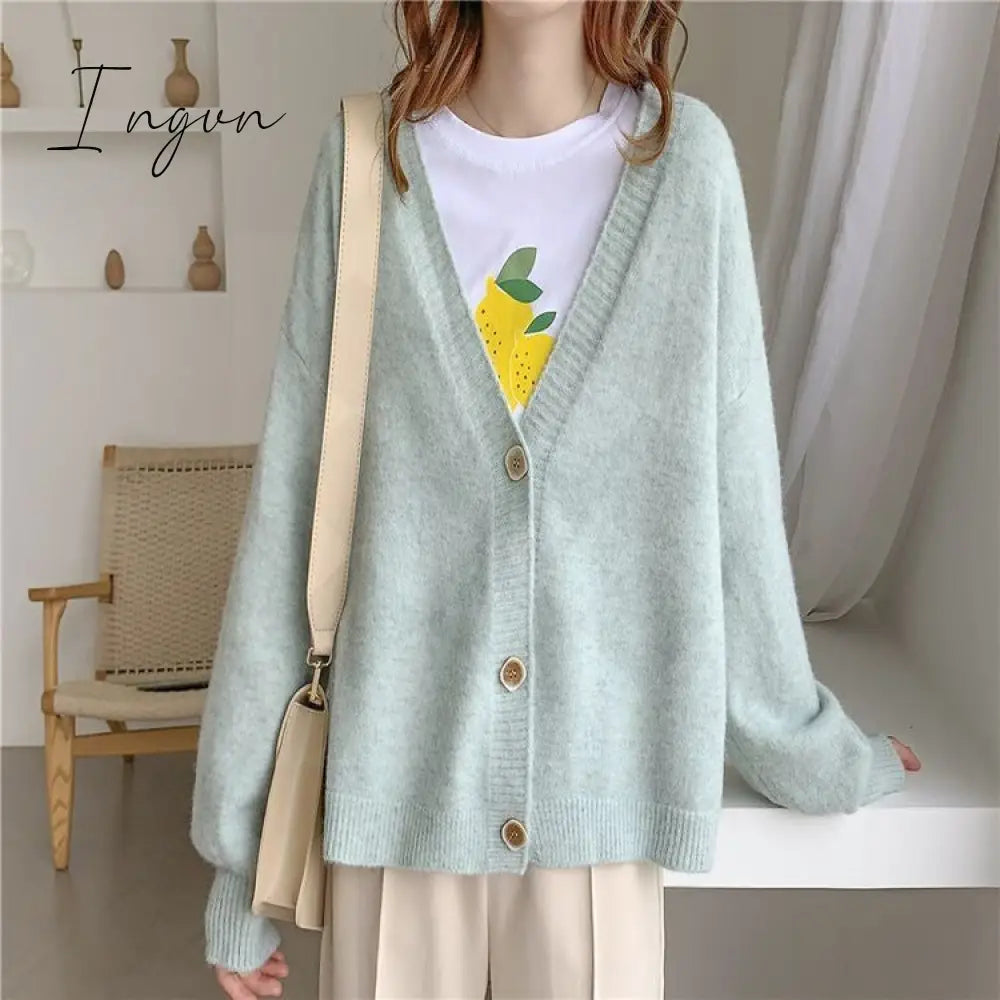 Ingvn - Women Cardigans Sweater Tops Cashmere Casual Sweater Jacket Chic Tops Woman's Sweater Cardigans jersey knit Jumpers