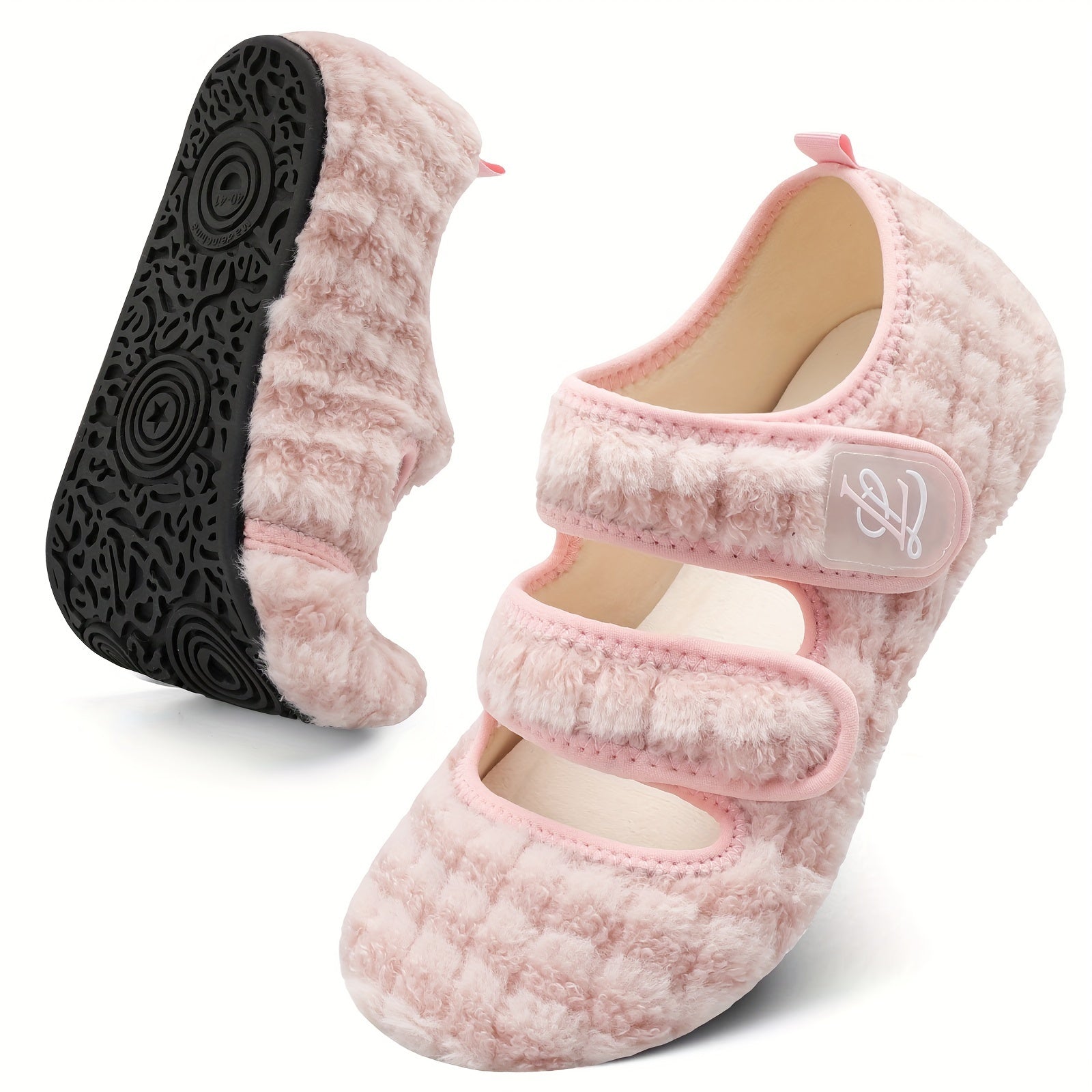 Cozy Wide Fit Slippers for Women - Soft, Lightweight, Non-Slip Rubber Sole, Hook-and-Loop Fastener, Breathable Fabric Upper, EVA Insole, Perfect for Indoor/Outdoor Use in Fall Season
