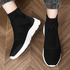 Unisex Breathable High-Top Sock Sneakers - Road Running Shoes with Durable Sole, All-Season Casual Athletic Footwear for Men and Women - Comfortable, Lightweight, and Flexible Design for Outdoor Activities