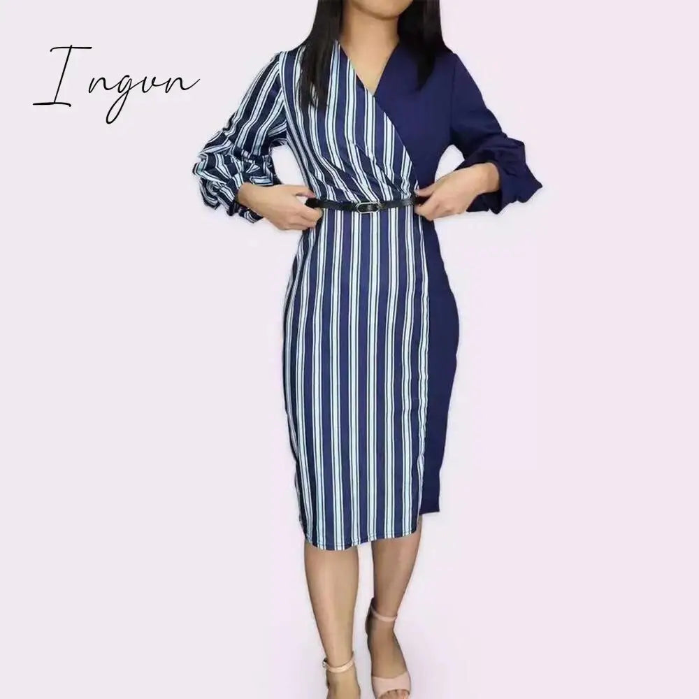 Ingvn - new summer elegent fashion style african women plus size knee-length dress L-3XL