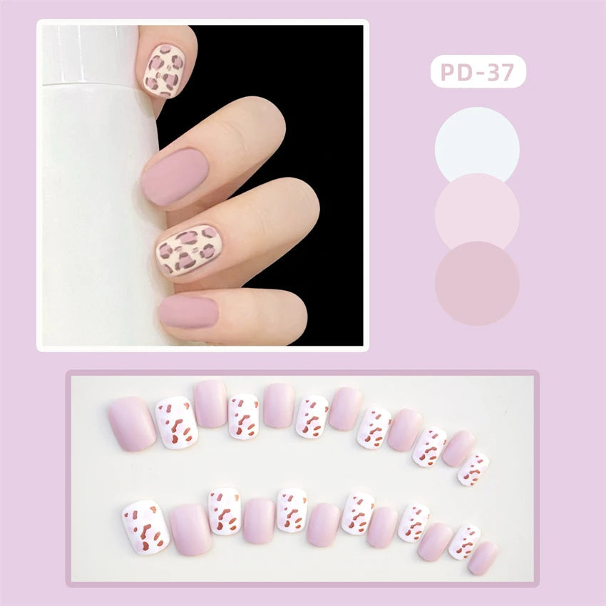 24pcs Lemon Short Wear Tips Nail False Patch Press on Nails Supplies for Professionals Artifical Fake Nails Faux Ongles Uñas