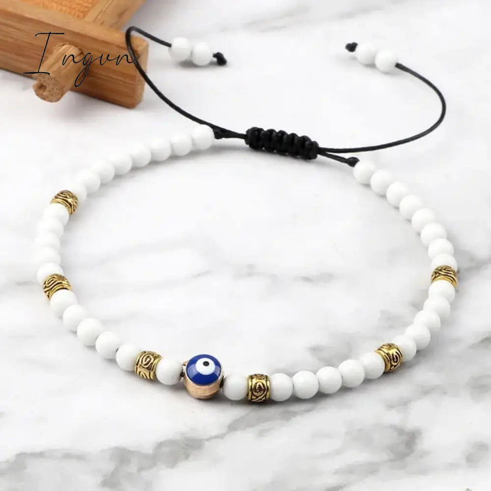 Charm Imitation Natural Stone Beaded Bracelet for Women Men Tiger Eye Beads Adjustable Bracelets Couple Friendship Party Jewelry