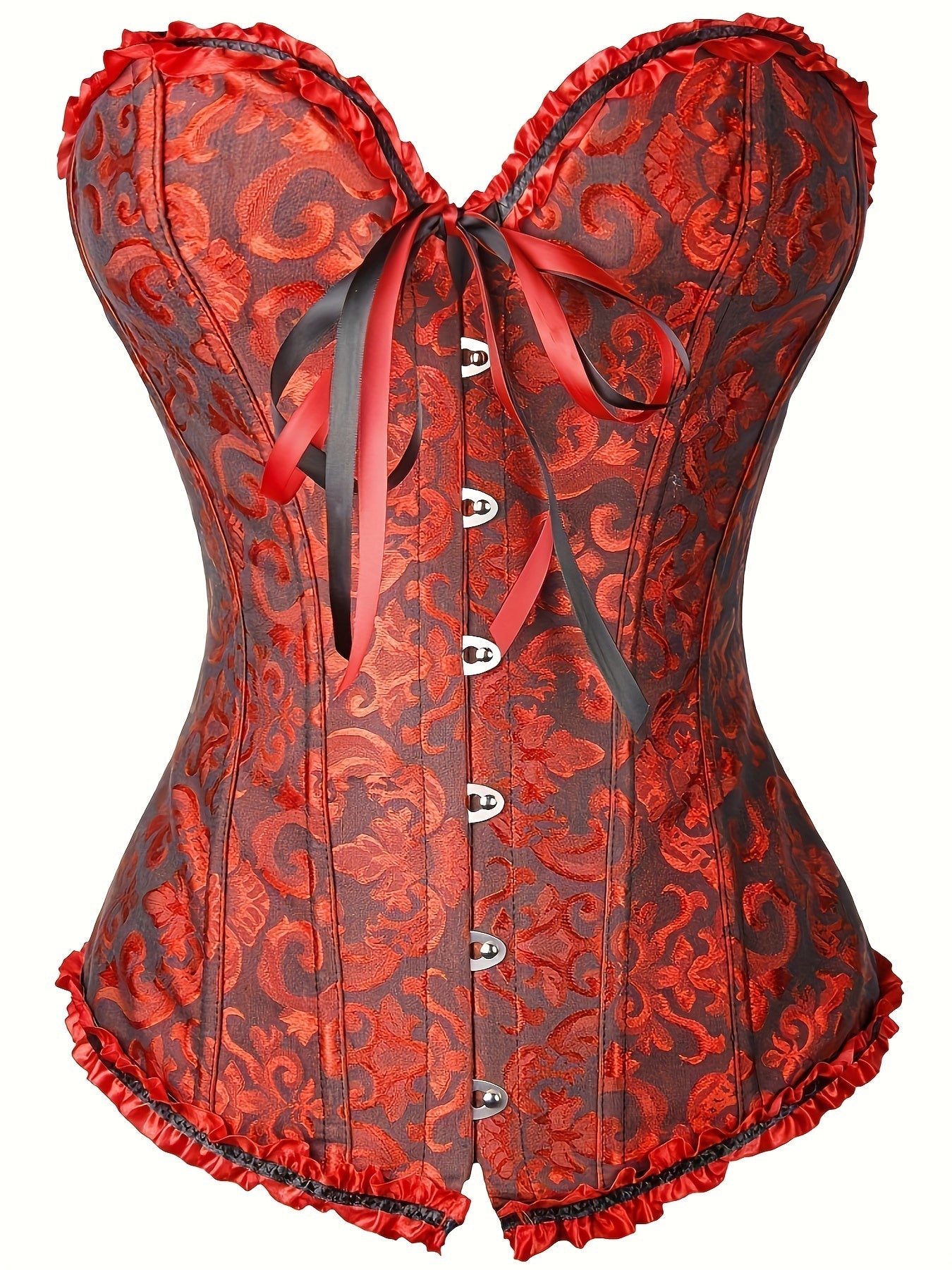 Luxurious Ruffle Strapless Corset Bustier - Sculpting Tummy Control, Adjustable Lace Up, Jacquard Fabric, Body Shaping, Womens Lingerie & Shapewear for a Flawless Silhouette