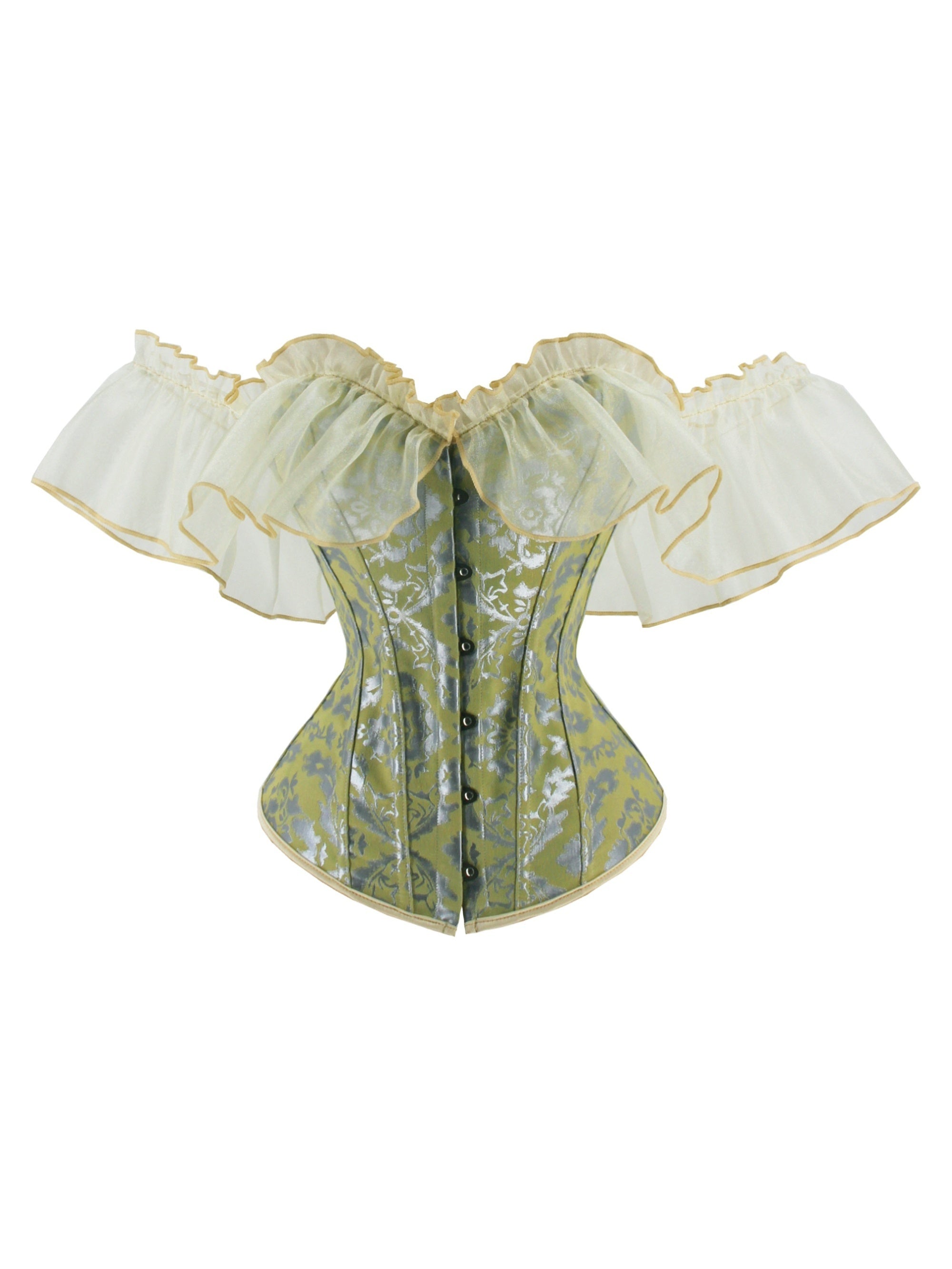 Elegant Black Ruffle Sleeve Corset Top – Chic Lace-Up & Stretch Bustier, Polyester Shapewear with Exaggerated Ruffle Detail for Women