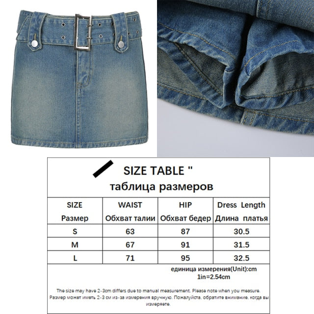 Streetwear Denim Mini Skirts Women Harajuku Vintage Casual Hight Waist Sexy Lady Clubwear Kawaii Clothes Short Skirts