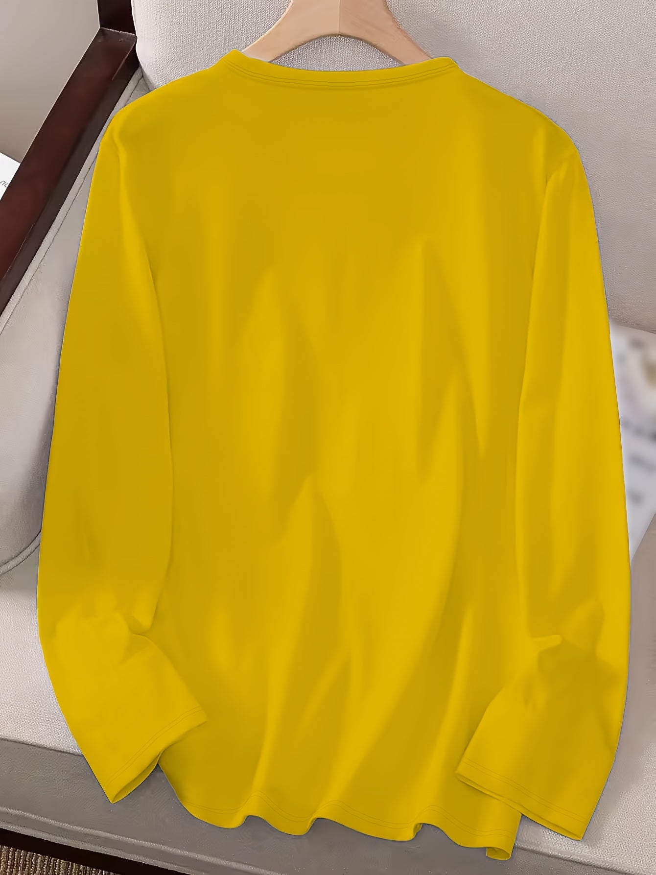 Faithful Favourite Crew Neck T-shirt - Women's Long Sleeve Casual Top for Spring & Fall - Soft, Comfortable, Relaxed Fit, Versatile Wardrobe Essential for Everyday Wear