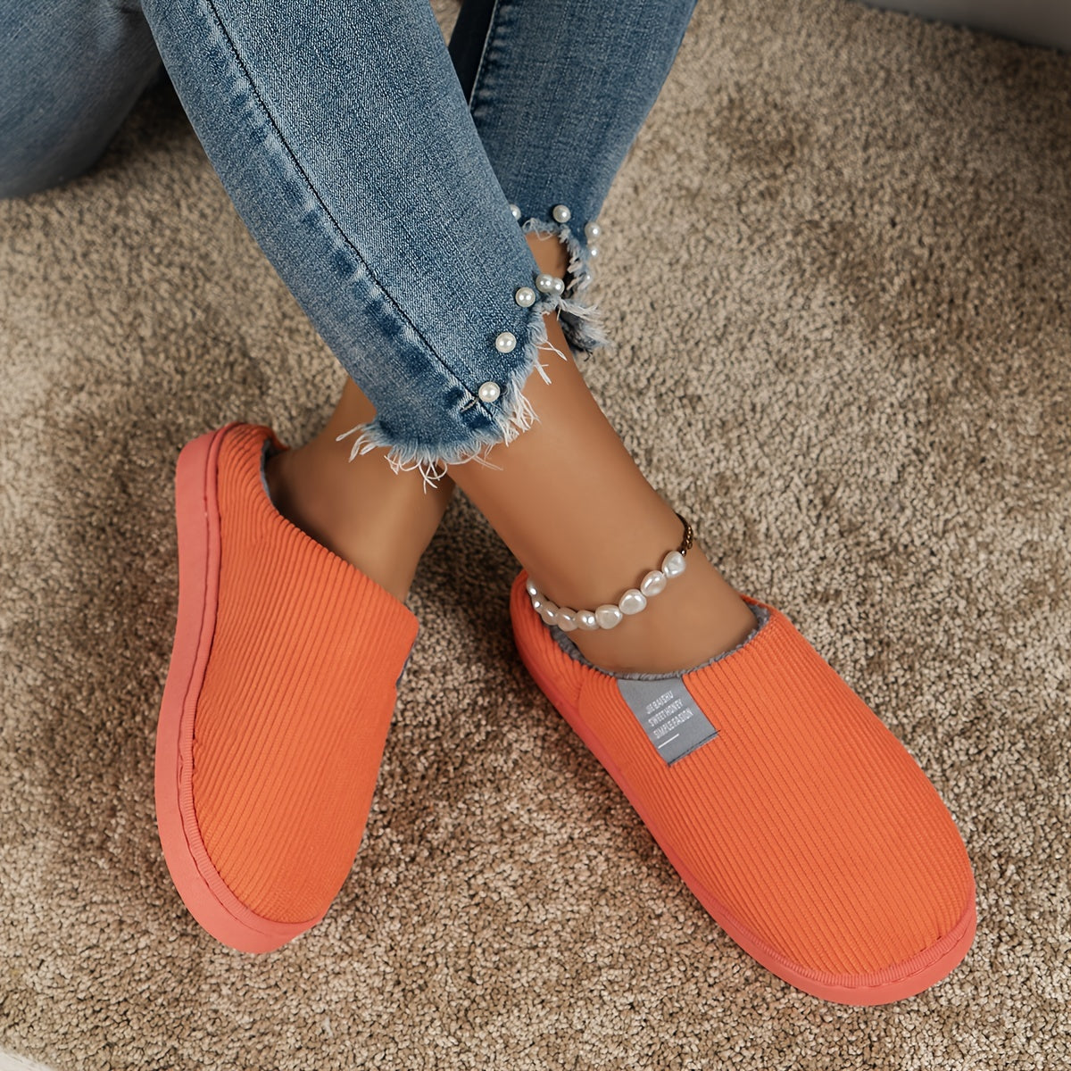 CozySoft Plush House Slippers - Slippers with Soft Sole, Closed Toe, Fuzzy Lining, Warm and Cozy Design for Home Use - Perfect for Cold Winter Days