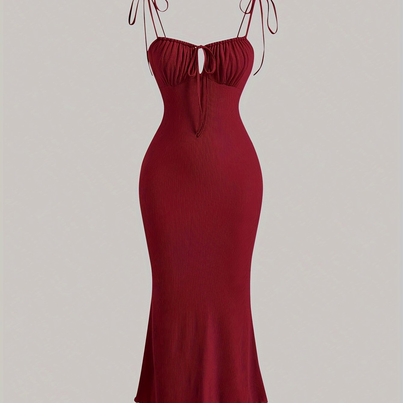 Sultry Bodycon Dress - Mid Elasticity, Drawstring Ruched, Spaghetti Strap, Machine Washable, Sexy Solid Color Party Dress for Women - Summer Essential