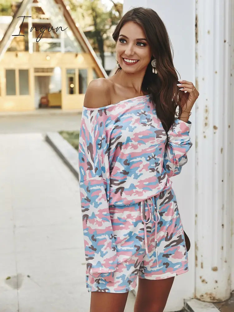 Ingvn - Long Sleeve Drawstring Romper