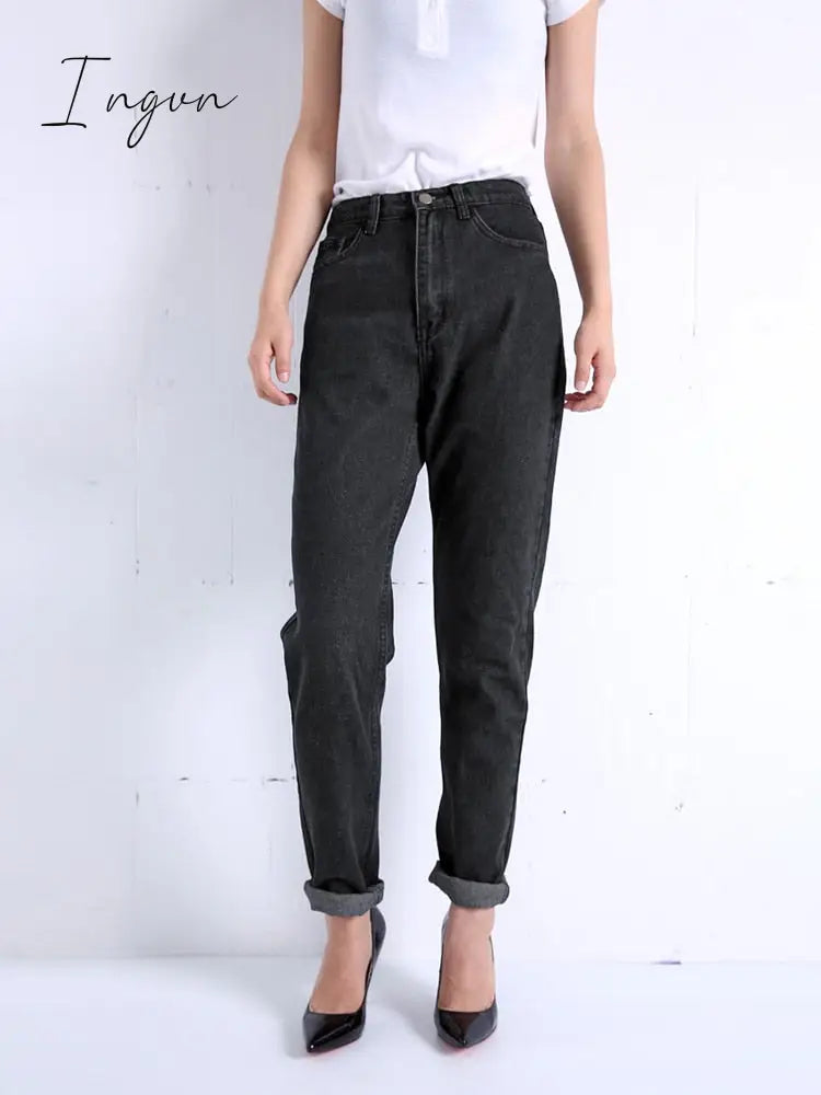 Ingvn - Harem Pants Vintage High Waist Jeans Woman Boyfriends Women's Jeans Full Length Mom Jeans Cowboy Denim Pants Vaqueros Mujer