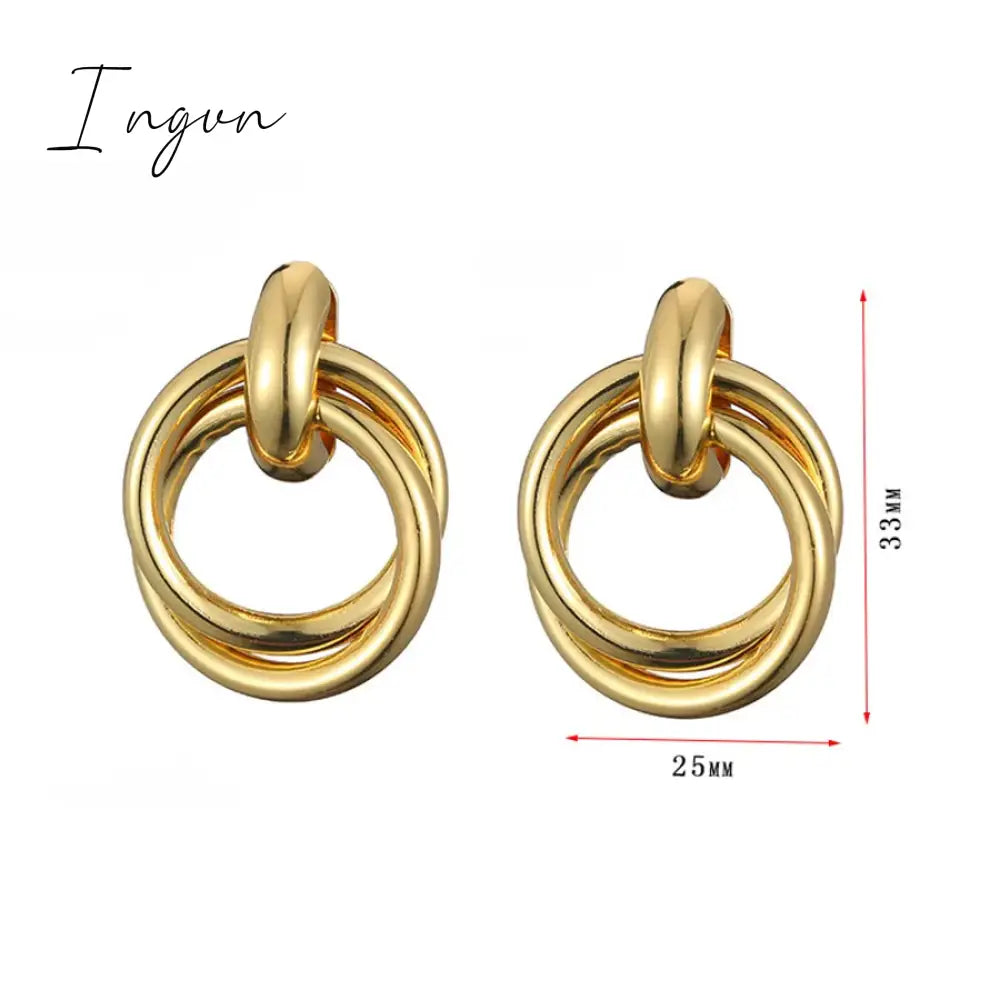 New Trendy Vintage Golden Silver Plated Wrapped Earrings for Women Niche Design Elegant Party Jewelry Girlfriend Gifts