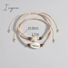 2pcs/set Fashion Boho Turquoise Sea Turtle Shell Woven Adjustable Anklet for Women Niche Design Beach Vacation Jewelry Gifts