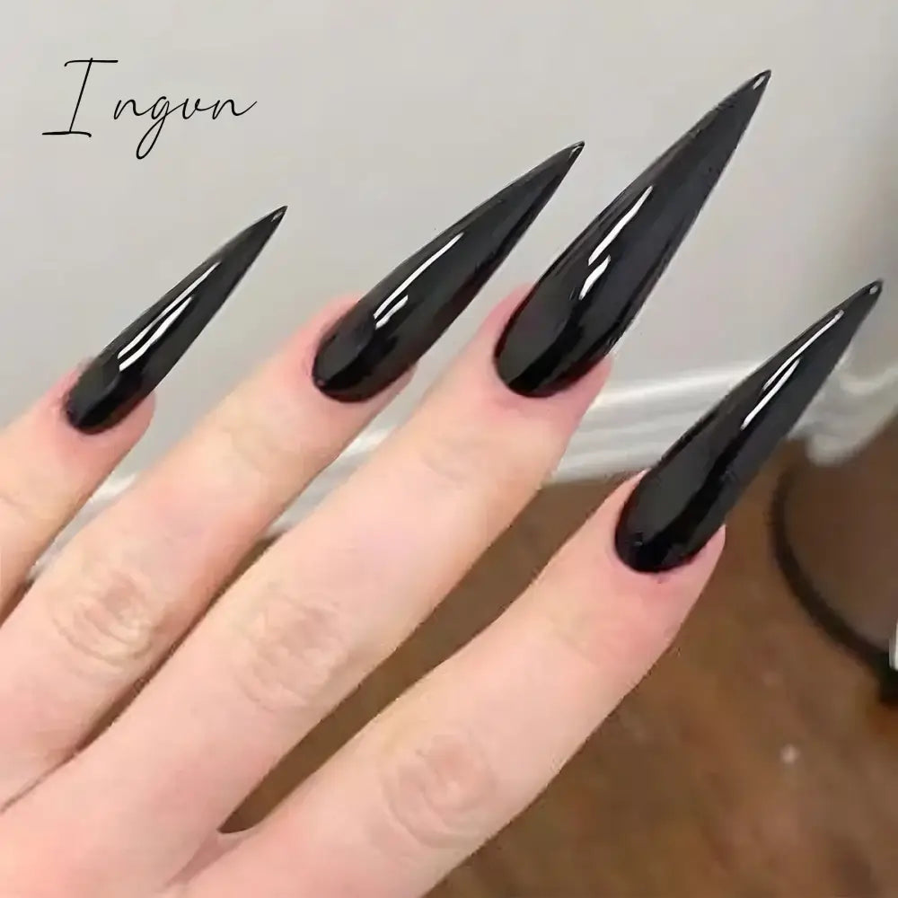 24Pcs False Nails With Glue Almond Pink Butterfly Design Detachable Rhinestones Acrylic Fake Nails long stiletto Press On Nails