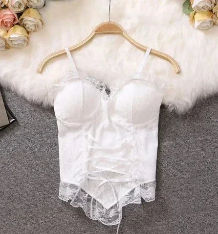 New Y2k Clothes Sexy Crop Tops Women Corset Lace Bandage T-shirt Camisole Woman Sling Tank Top Fashion Sleeveless Waistcoat Gift