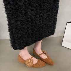 Ingvn  Women Pumps Shoes Fashion Shallow Flower Ladies Slip On Shoes Street Style Dress Mary Jane Shoes