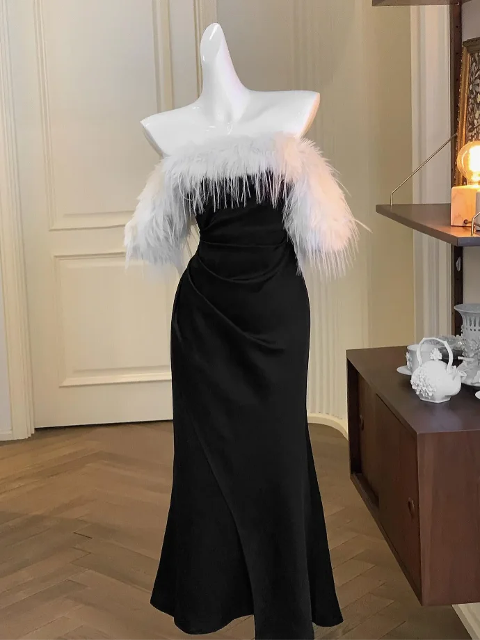 Vintage Luxury Womens Dresses Sexy Off Shoulder Bodycon Bandage Wedding Party Long Dress Female Vestidos Robe Formal Occasion